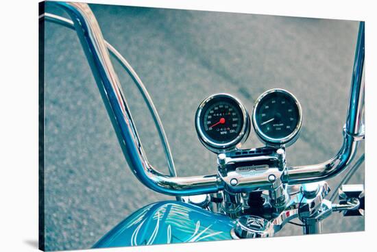 Handlebars and Gauges on Harley Davidson-null-Stretched Canvas