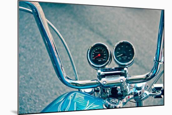 Handlebars and Gauges on Harley Davidson-null-Mounted Photo