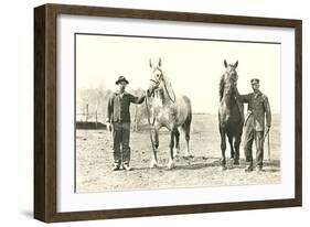 Handlers with Sturdy Horses-null-Framed Art Print