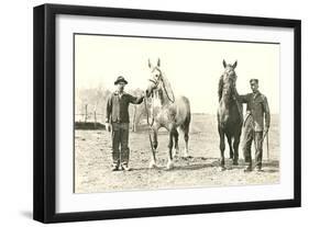 Handlers with Sturdy Horses-null-Framed Art Print