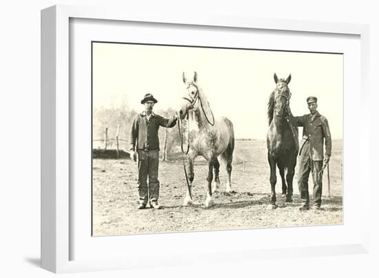 Handlers with Sturdy Horses-null-Framed Art Print