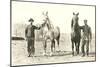 Handlers with Sturdy Horses-null-Mounted Art Print