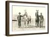 Handlers with Sturdy Horses-null-Framed Premium Giclee Print