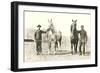 Handlers with Sturdy Horses-null-Framed Premium Giclee Print