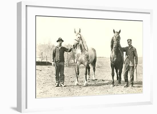 Handlers with Sturdy Horses-null-Framed Art Print