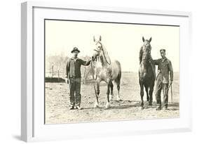 Handlers with Sturdy Horses-null-Framed Art Print