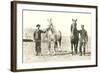 Handlers with Sturdy Horses-null-Framed Art Print