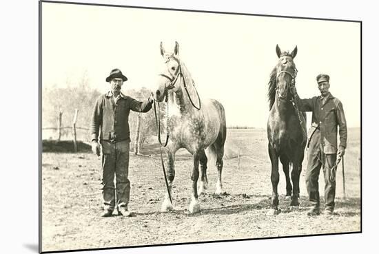 Handlers with Sturdy Horses-null-Mounted Art Print