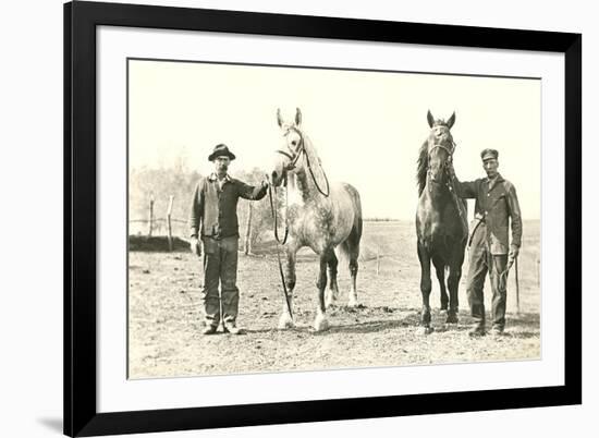 Handlers with Sturdy Horses-null-Framed Art Print