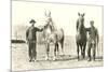 Handlers with Sturdy Horses-null-Mounted Art Print