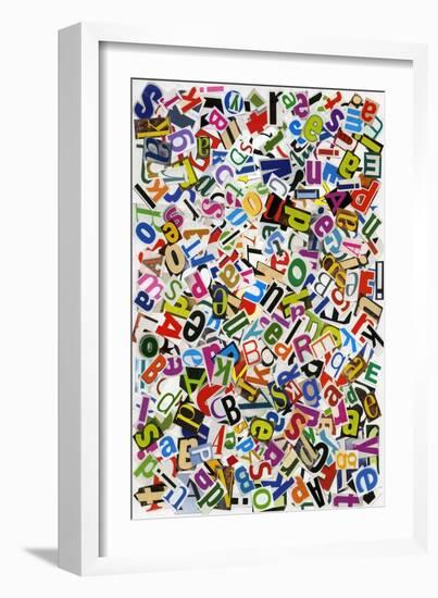 Handmade Alphabet Collage Of Magazine Letters-donatas1205-Framed Art Print