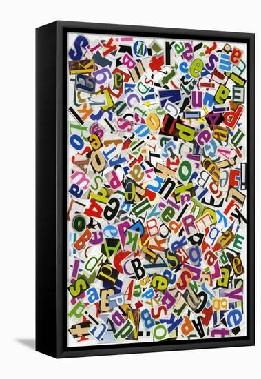 Handmade Alphabet Collage Of Magazine Letters-donatas1205-Framed Stretched Canvas