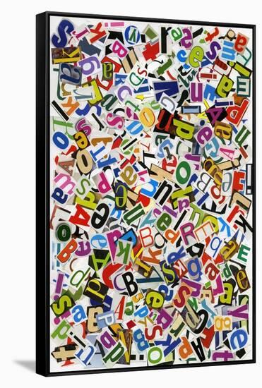 Handmade Alphabet Collage Of Magazine Letters-donatas1205-Framed Stretched Canvas