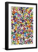 Handmade Alphabet Collage Of Magazine Letters-donatas1205-Framed Art Print