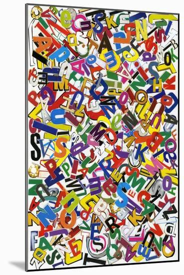 Handmade Alphabet Collage Of Magazine Letters-donatas1205-Mounted Art Print