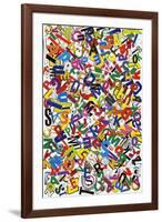 Handmade Alphabet Collage Of Magazine Letters-donatas1205-Framed Art Print