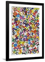 Handmade Alphabet Collage Of Magazine Letters-donatas1205-Framed Art Print