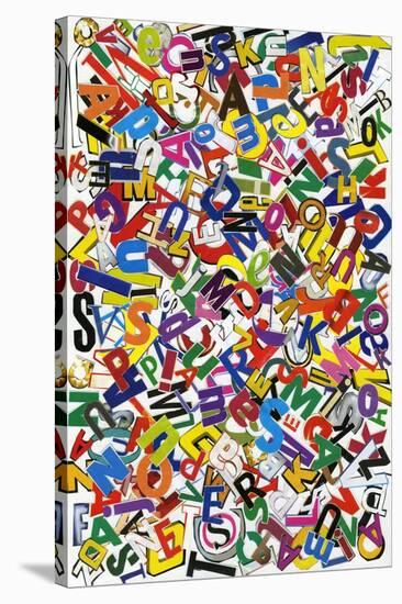 Handmade Alphabet Collage Of Magazine Letters-donatas1205-Stretched Canvas