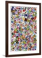 Handmade Alphabet Collage Of Magazine Letters-donatas1205-Framed Art Print