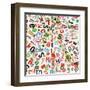 Handmade Collage Of Newspaper Abc Clippings-donatas1205-Framed Art Print