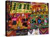 Handmade Fabrics For Sale in the Market, Panajachel, Lake Atitlan, Guatemala, Central America-null-Stretched Canvas
