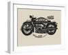 Handmade Font Motorcycle Race with Typography Watercolor-yusuf doganay-Framed Art Print