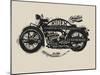 Handmade Font Motorcycle Race with Typography Watercolor-yusuf doganay-Mounted Art Print