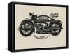 Handmade Font Motorcycle Race with Typography Watercolor-yusuf doganay-Framed Stretched Canvas
