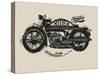 Handmade Font Motorcycle Race with Typography Watercolor-yusuf doganay-Stretched Canvas