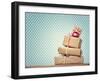 Handmade Gift Boxes over Polka Dots Background-Melpomene-Framed Photographic Print