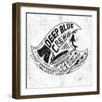 Handmade Illustration Surf Beach Drawing-studiohome-Framed Art Print