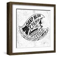 Handmade Illustration Surf Beach Drawing-studiohome-Framed Art Print