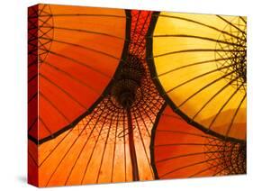 Handmade Oriental Umbrellas, Bagan, Myanmar (Burma)-Peter Adams-Stretched Canvas