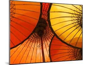 Handmade Oriental Umbrellas, Bagan, Myanmar (Burma)-Peter Adams-Mounted Photographic Print