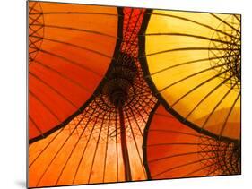 Handmade Oriental Umbrellas, Bagan, Myanmar (Burma)-Peter Adams-Mounted Photographic Print