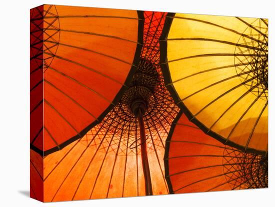 Handmade Oriental Umbrellas, Bagan, Myanmar (Burma)-Peter Adams-Stretched Canvas