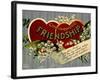 Handmade Valentine's Card with Two Hearts Joined With Gold Chain, Surrounded with Lilies-null-Framed Photographic Print