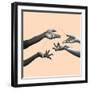 Hands Aesthetic on Bright Background, Artwork. Concept of Human Relation, Community, Togetherness,-master1305-Framed Photographic Print