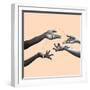 Hands Aesthetic on Bright Background, Artwork. Concept of Human Relation, Community, Togetherness,-master1305-Framed Photographic Print