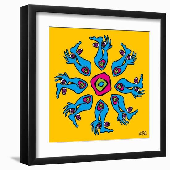 Hands and Feet Mandala-Yaro-Framed Art Print