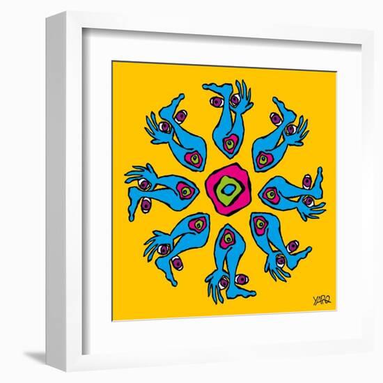 Hands and Feet Mandala-Yaro-Framed Art Print
