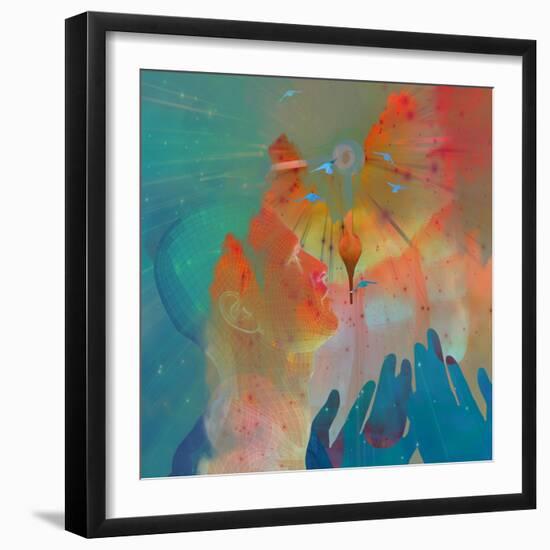 Hands And Sky-rolffimages-Framed Art Print