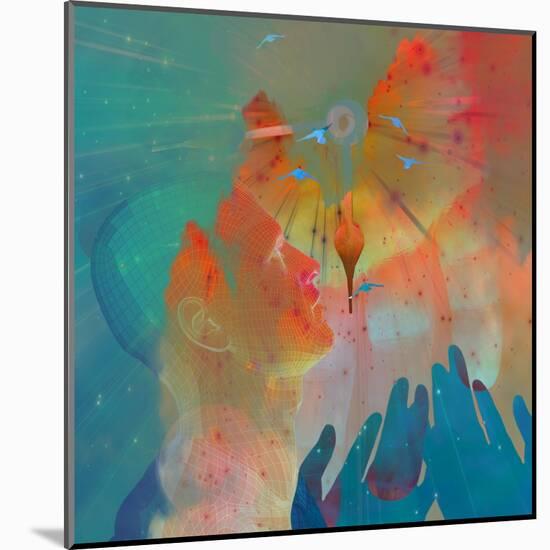 Hands And Sky-rolffimages-Mounted Art Print