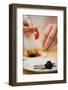 Hands, Cook, Plate, Dessert, Arranging-Rainer Mirau-Framed Photographic Print