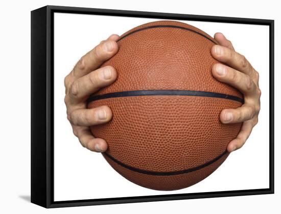 Hands Holding a Basketball-null-Framed Stretched Canvas