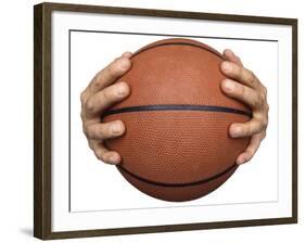 Hands Holding a Basketball-null-Framed Photographic Print