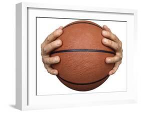 Hands Holding a Basketball-null-Framed Photographic Print