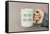 Hands Holding a Coffee Mug with Text New Year Fresh Start-Cn0ra-Framed Stretched Canvas