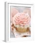 Hands Holding Cupcake with Marzipan Rose-null-Framed Photographic Print