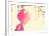 Hands Holding Paper Heart. Instagram Effect-soupstock-Framed Photographic Print